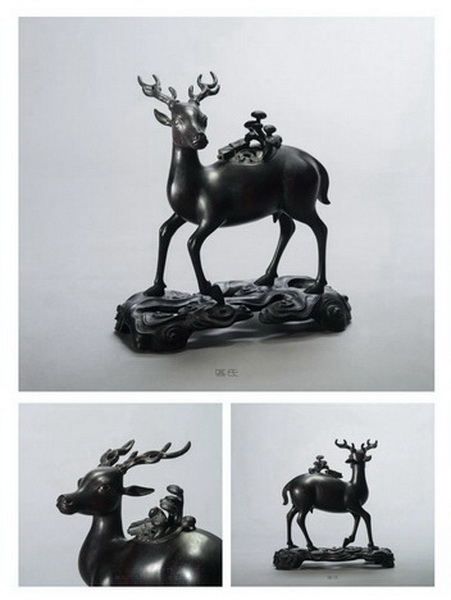 區(qū)氏家具 天鹿 小葉紫檀 長:34cm 寬:25cm 高:36.5cm A Zitan deer 區(qū)氏家具 天鹿 小葉紫檀 長:34cm 寬:25cm 高:36.5cm A Zitan deer