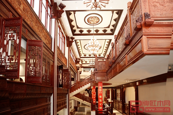 國方家居2000㎡中式原木整裝定制樣板間 國方家居2000㎡中式原木整裝定制樣板間