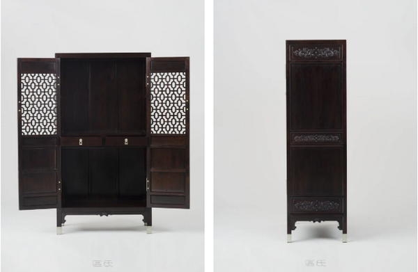 區(qū)氏家具 鏤空門方角柜 小葉紫檀 長:95cm 寬:48cm 高:178cm A Zitan Hollow - out door square corner cabinet 區(qū)氏家具 鏤空門方角柜 小葉紫檀 長:95cm 寬:48cm 高:178cm A Zitan Hollow - out door square corner cabinet