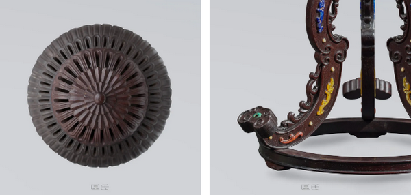 區(qū)氏家具 鑲嵌百寶官帽架 小葉紫檀 長:15cm 寬:15cm 高:30cm A Zitan Gemstone cap stand 區(qū)氏家具 鑲嵌百寶官帽架 小葉紫檀 長:15cm 寬:15cm 高:30cm A Zitan Gemstone cap stand