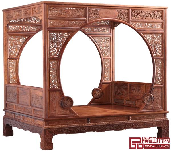 大家之家——《海南黃花梨雙月洞門架子床》 大家之家——《海南黃花梨雙月洞門架子床》