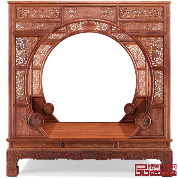 大家之家——《海南黃花梨雙月洞門架子床》 大家之家——《海南黃花梨雙月洞門架子床》