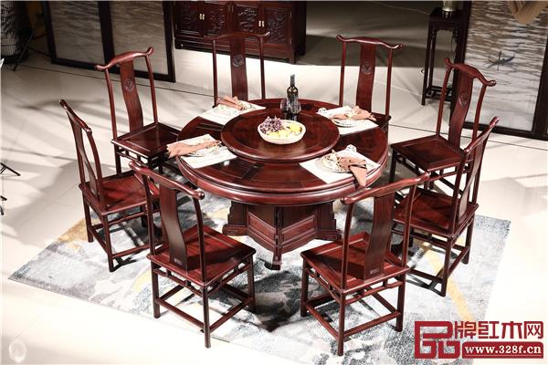 喜迎紅紅木:絨毛黃檀餐桌 喜迎紅紅木:絨毛黃檀餐桌