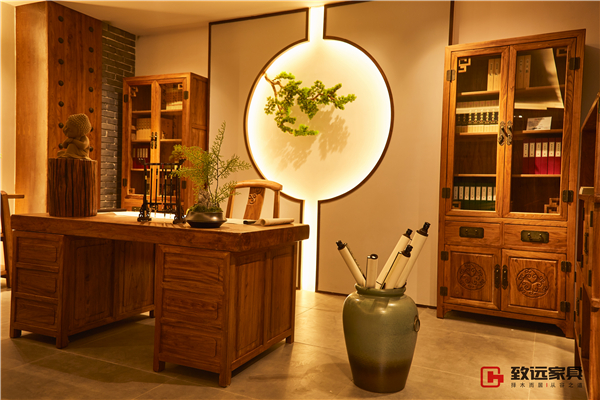 致遠(yuǎn)老榆木書房家具