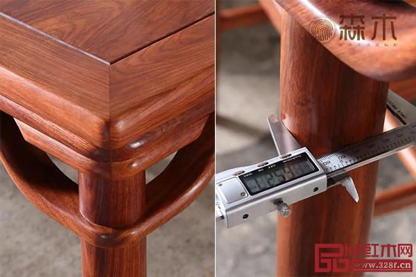 森木家具八仙桌傳統(tǒng)工藝羅鍋棖，其下空間清澈通透，視覺效果極靈動輕秀