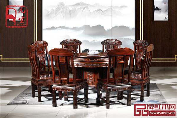 鴻乾堂紅木:闊葉黃檀圓桌 鴻乾堂紅木:闊葉黃檀圓桌