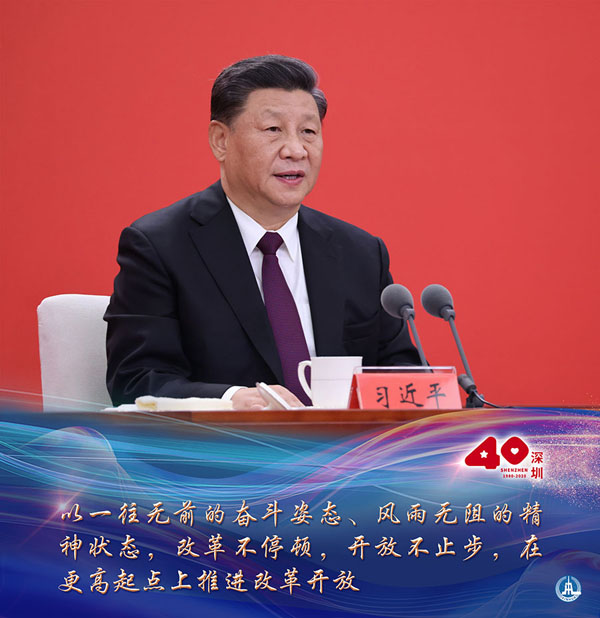 習(xí)總書記于10月14日出席深圳經(jīng)濟特區(qū)建立40周年慶祝大會并發(fā)表重要講話(圖來源:新華網(wǎng)) 習(xí)總書記于10月14日出席深圳經(jīng)濟特區(qū)建立40周年慶祝大會并發(fā)表重要講話(圖來源:新華網(wǎng))