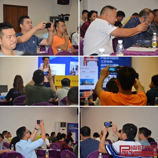 嘉賓們在分享會上認真聆聽，用手機記錄下精彩內容