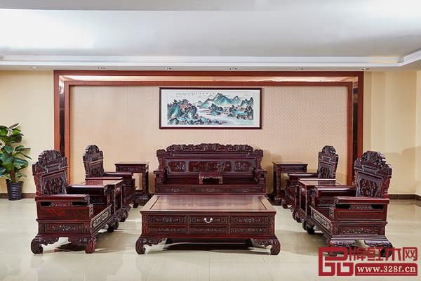 黑酸枝《逐鹿沙發(fā)》10件套 黑酸枝《逐鹿沙發(fā)》10件套