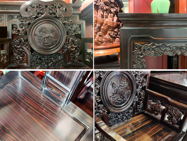 桂福堂打造的成品印尼黑檀家具細(xì)節(jié)圖,展現(xiàn)渾厚凝重、氣勢(shì)磅礴的內(nèi)涵 桂福堂打造的成品印尼黑檀家具細(xì)節(jié)圖,展現(xiàn)渾厚凝重、氣勢(shì)磅礴的內(nèi)涵