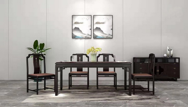 新明紅木“墨語如畫”系列餐桌 新明紅木“墨語如畫”系列餐桌