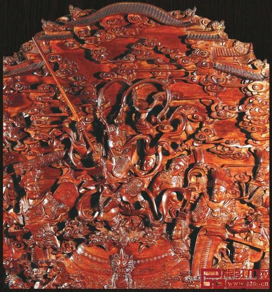 大型紅木雕刻工藝品《西游記》(局部)(中山市文化廣電旅游局供圖) 大型紅木雕刻工藝品《西游記》(局部)(中山市文化廣電旅游局供圖)