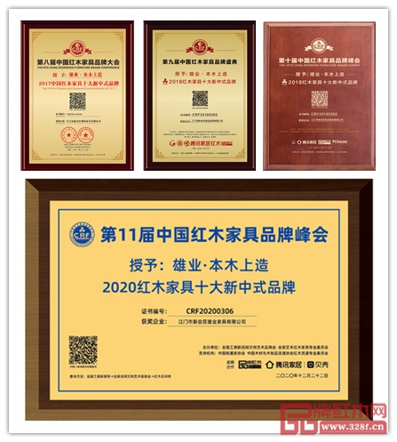 雄業(yè)·本木上造4次蟬聯(lián)“紅木家具十大新中式品牌” 雄業(yè)·本木上造4次蟬聯(lián)“紅木家具十大新中式品牌”