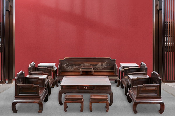 騰訊家居紅木好物100——國方家居《大紅酸枝荷趣沙發(fā)》