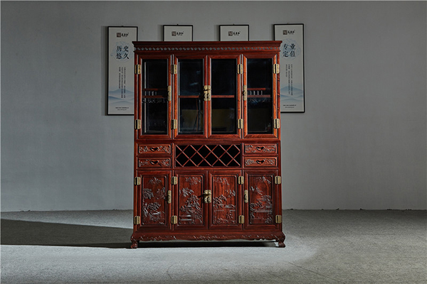 萬事紅微凹黃檀酒柜，格調(diào)滿滿