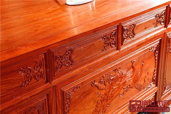 華行紅木:緬花2米班臺(tái)B23款 華行紅木:緬花2米班臺(tái)B23款