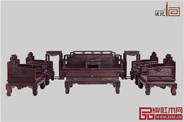 波記家具:雕龍沙發(fā)11件套 波記家具:雕龍沙發(fā)11件套