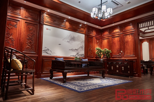 國(guó)方家居中式原木整裝茶空間