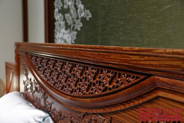 國壽紅木東方丹云福滿堂大床 國壽紅木東方丹云福滿堂大床