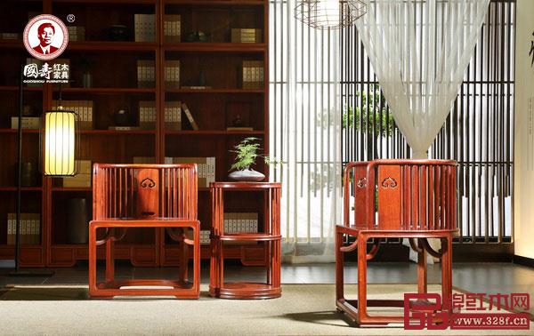 國(guó)壽紅木新明式家具代表作品《國(guó)壽椅》 國(guó)壽紅木新明式家具代表作品《國(guó)壽椅》