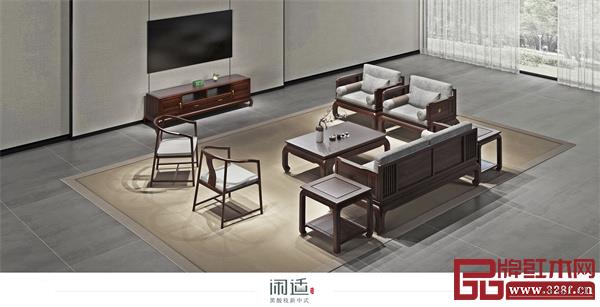 閑適紅木2021黑酸枝新中式新品《閑來沙發(fā)》