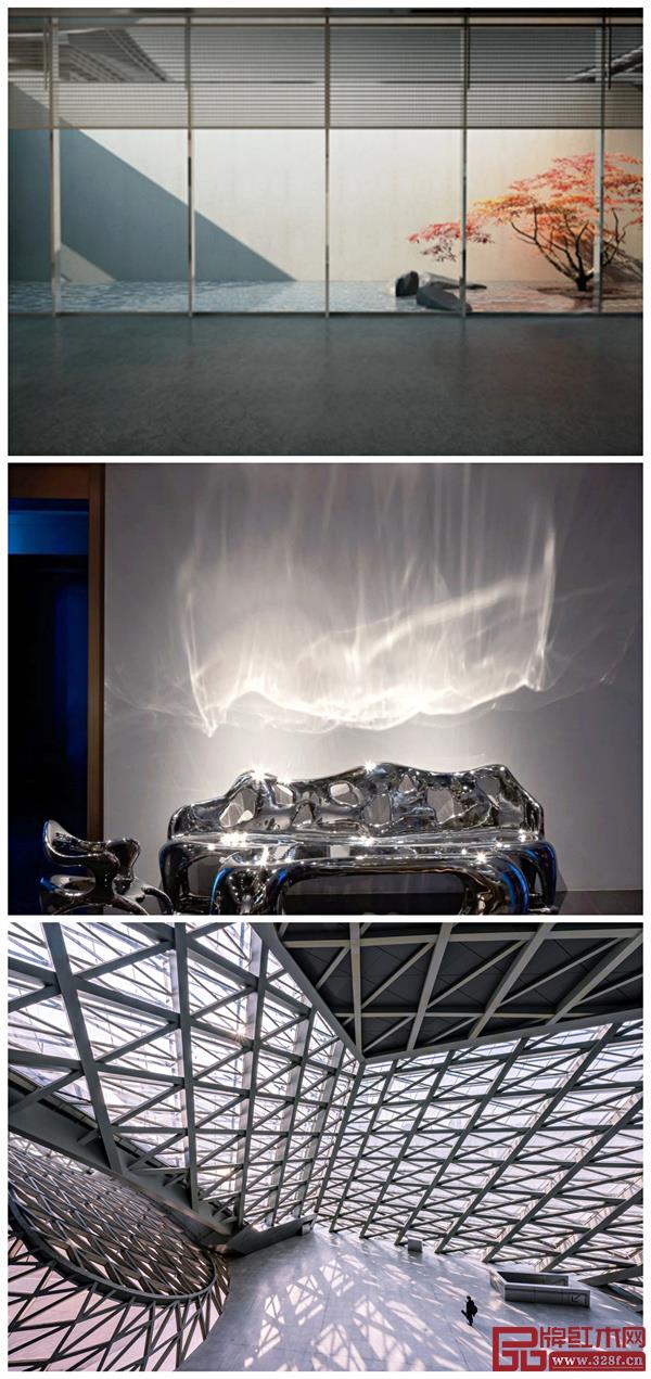 流線與曲線的結(jié)合,將遠(yuǎn)山和溪澗于室內(nèi)重塑 流線與曲線的結(jié)合,將遠(yuǎn)山和溪澗于室內(nèi)重塑