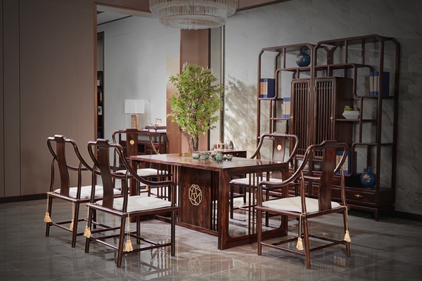 紅木好物100|閑適紅木《曲水茶臺(tái)》，茶香氤氳的閑適生活