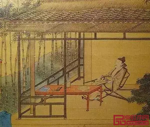 明·仇英《桐蔭晝靜圖》中的直后背交椅 明·仇英《桐蔭晝靜圖》中的直后背交椅