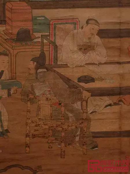 杜堇 十八學(xué)士圖(局部) 湘妃竹玫瑰椅 杜堇 十八學(xué)士圖(局部) 湘妃竹玫瑰椅