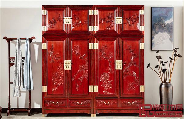 巧奪天工紅木 | 鳥語花香頂箱柜 巧奪天工紅木 | 鳥語花香頂箱柜