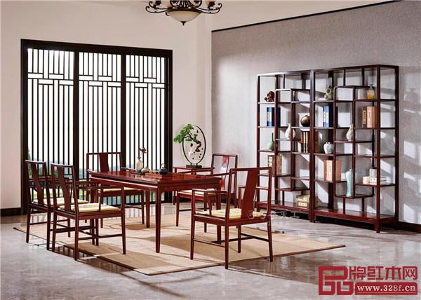 巧奪天工紅木茶臺(tái)配敞口多寶格 巧奪天工紅木茶臺(tái)配敞口多寶格