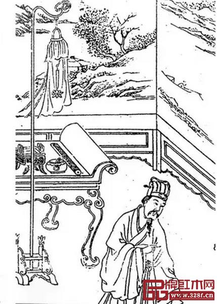 清康熙《圣諭像解》木刻插畫中的落地宮燈 清康熙《圣諭像解》木刻插畫中的落地宮燈