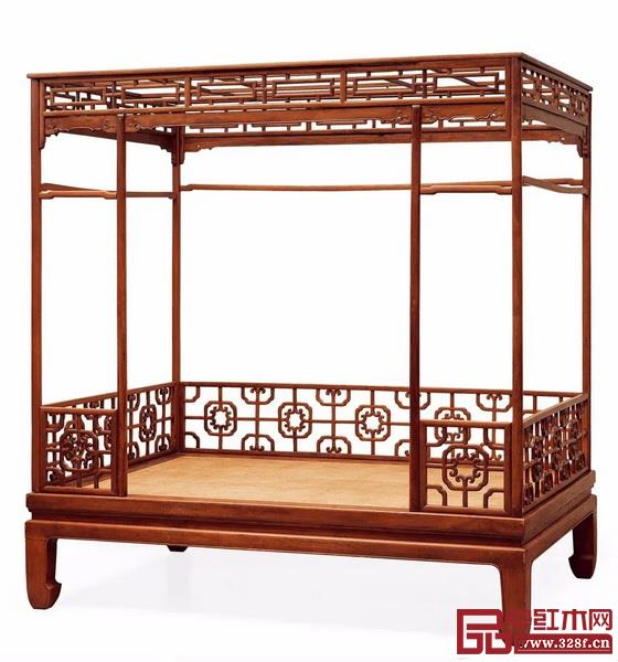 明晚期 黃花梨六柱架子床