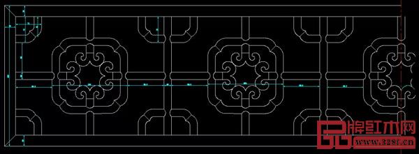 紅橋紅床圍圖案CAD示意圖