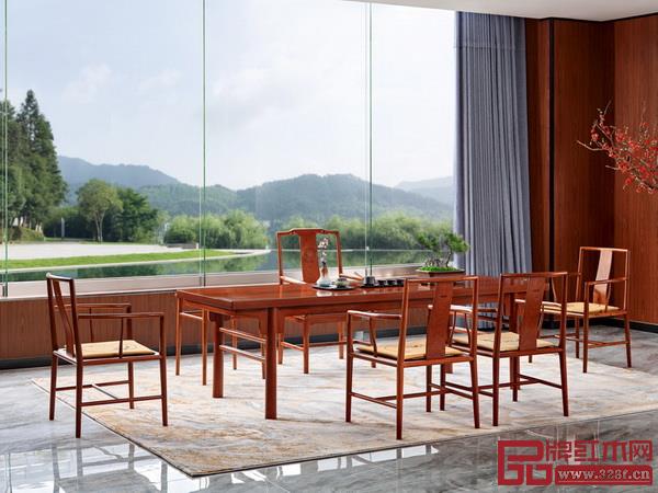 巧奪天工紅木《夾頭榫拼板茶臺》 巧奪天工紅木《夾頭榫拼板茶臺》