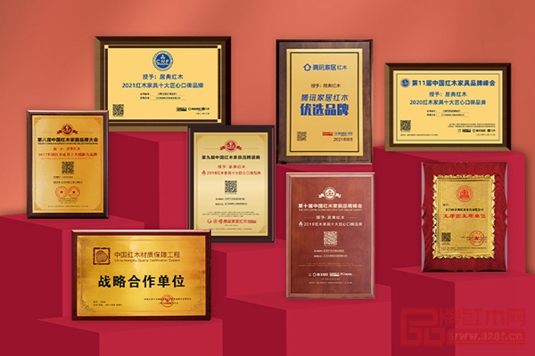 居典紅木四度蟬聯(lián)紅木家具十大匠心口碑品牌,多項(xiàng)榮譽(yù)載身 居典紅木四度蟬聯(lián)紅木家具十大匠心口碑品牌,多項(xiàng)榮譽(yù)載身