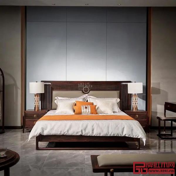 閑適紅木·黑酸枝新中式《印象大床》 閑適紅木·黑酸枝新中式《印象大床》