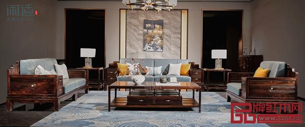 閑適紅木·黑酸枝新中式《閑居沙發(fā)》 閑適紅木·黑酸枝新中式《閑居沙發(fā)》