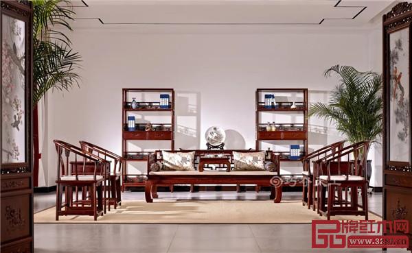 曲尺羅漢床+明式圈椅 曲尺羅漢床+明式圈椅