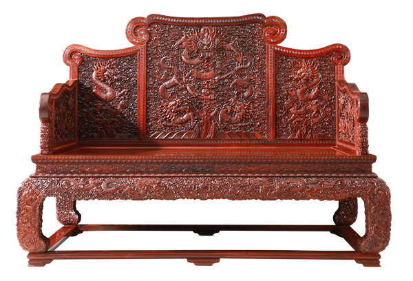 波記家具伍建波大師作品《小葉紫檀雕龍大寶座》 波記家具伍建波大師作品《小葉紫檀雕龍大寶座》