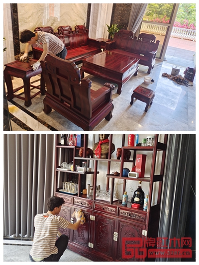 居典紅木服務團隊正對客戶進行上門保養(yǎng) 居典紅木服務團隊正對客戶進行上門保養(yǎng)