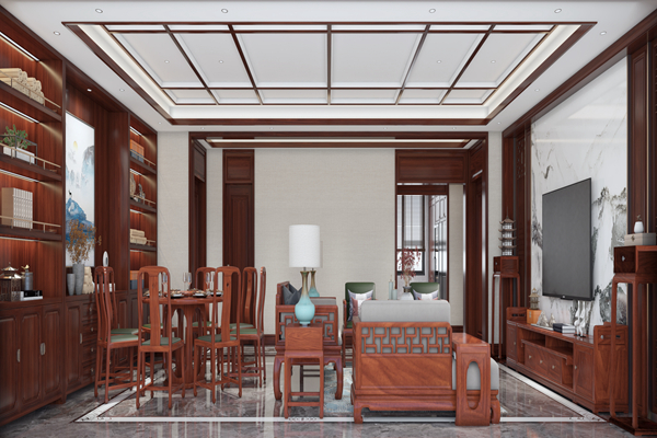 明堂紅木“合院”中式整裝空間效果圖 明堂紅木“合院”中式整裝空間效果圖