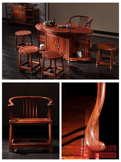 居典紅木刺猬紫檀新中式《圓融茶臺(tái)》 居典紅木刺猬紫檀新中式《圓融茶臺(tái)》