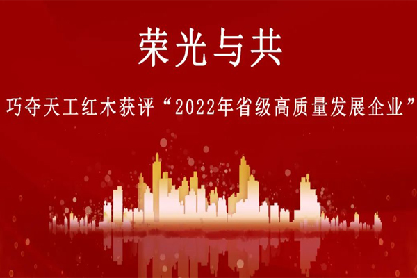巧奪天工紅木獲評“山東省級高質(zhì)量發(fā)展企業(yè)”