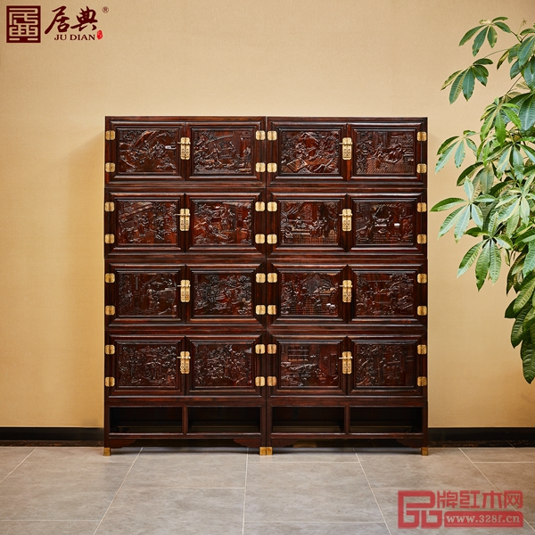 居典紅木大紅酸枝《十六景典藏柜》 居典紅木大紅酸枝《十六景典藏柜》