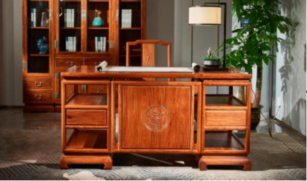 詩清閣紅木特惠精品——大果紫檀雅宋辦公臺(tái)二件套 詩清閣紅木特惠精品——大果紫檀雅宋辦公臺(tái)二件套