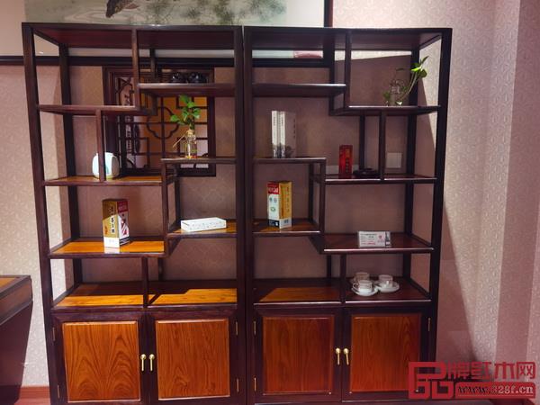 詩清閣紅木特惠精品——刺猬紫檀+黑檀觀瀾博古架 詩清閣紅木特惠精品——刺猬紫檀+黑檀觀瀾博古架