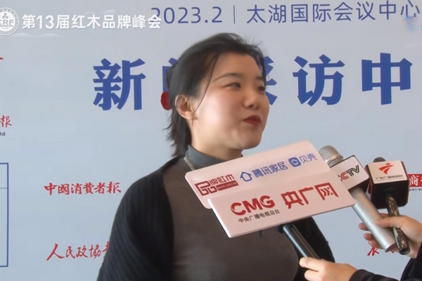 第13屆中國(guó)紅木家具品牌峰會(huì)—華廈·大不同總經(jīng)理陳莉丹接受媒體采訪