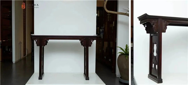 ▲醉木苑紅木《紫檀西番蓮大條案》