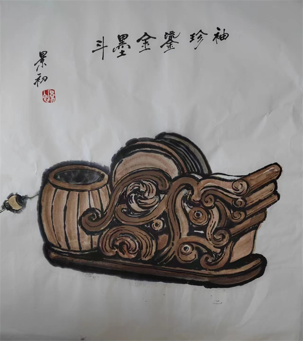 袖珍鎏金墨斗 袖珍鎏金墨斗